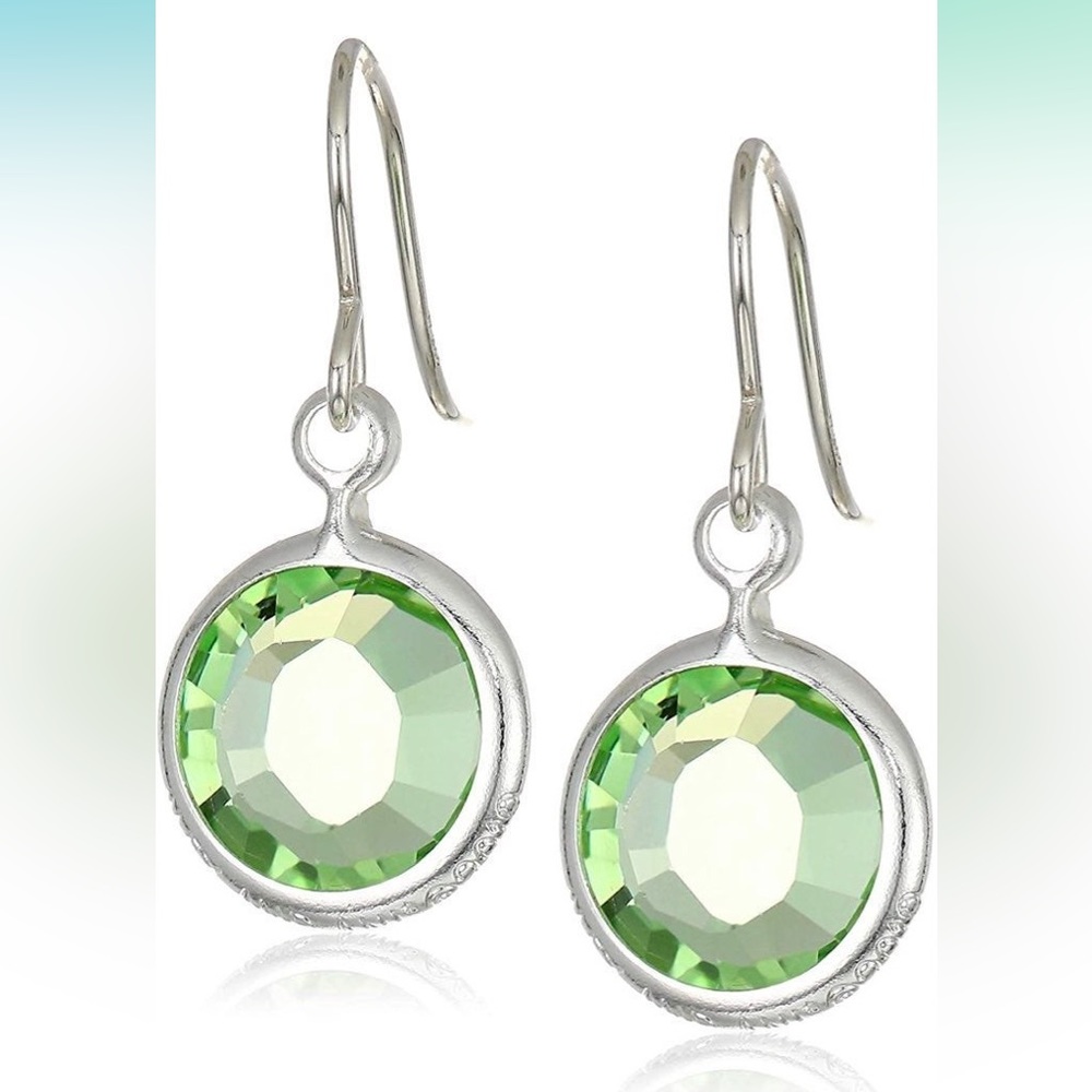 NWT Alex and Ani August peridot crystal sterling silver earrings